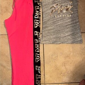 XS Victoria's Secret Gray and Pink Lounge Set